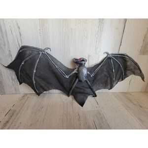 Halloween large faux bat red-eyed spooky hanging prop vintage unique